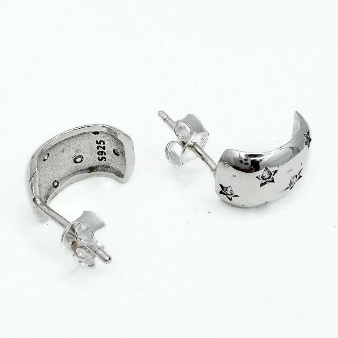 Aros Estrellas Pavé - Silver