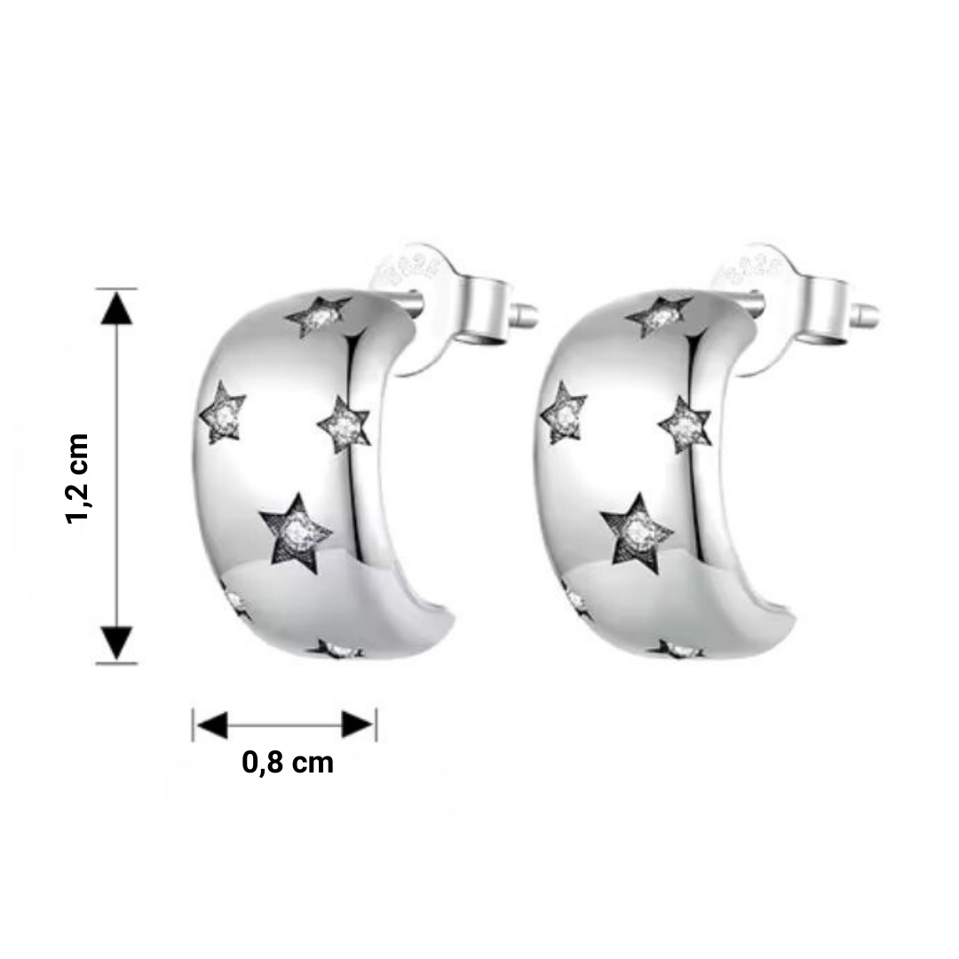 Aros Estrellas Pavé - Silver