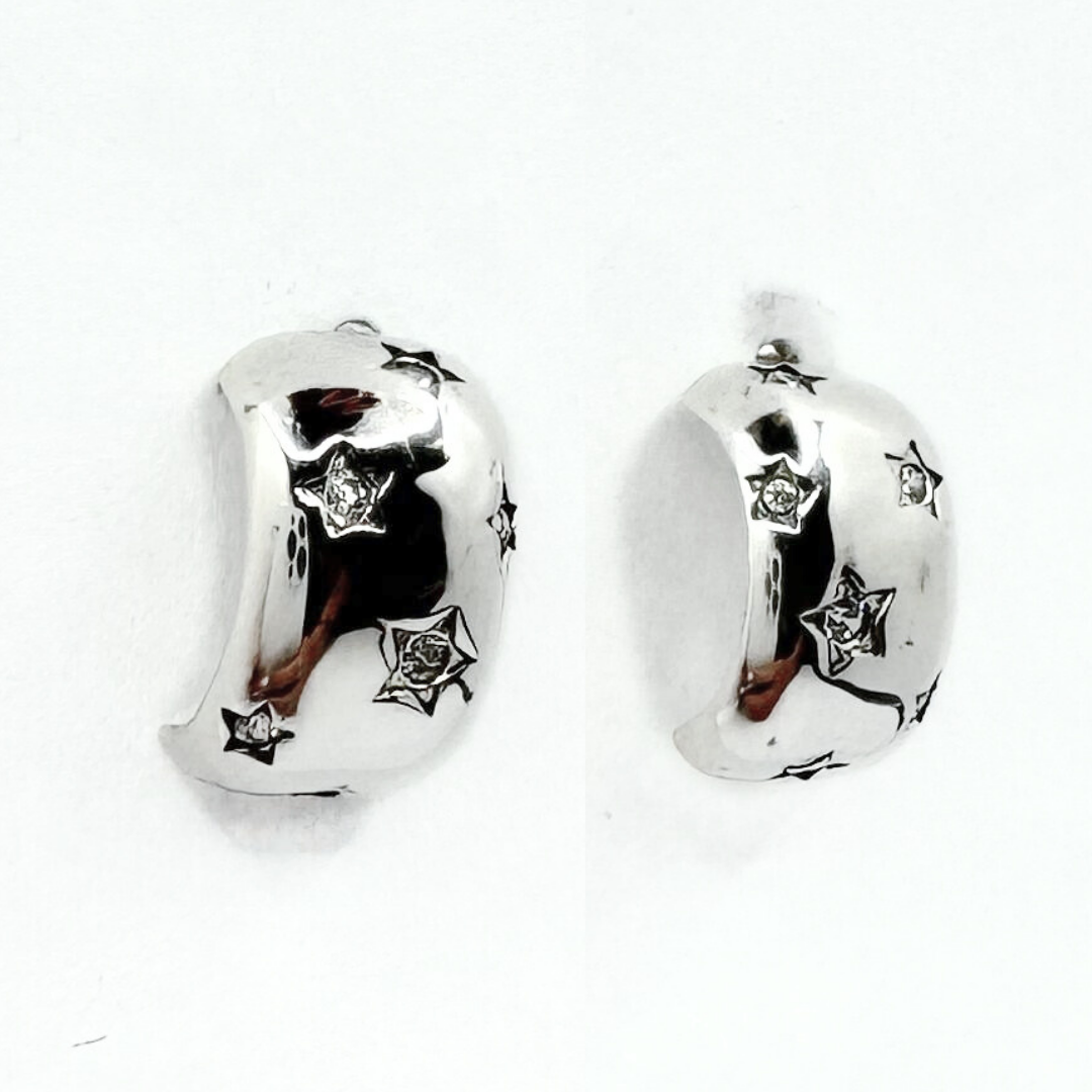 Aros Estrellas Pavé - Silver