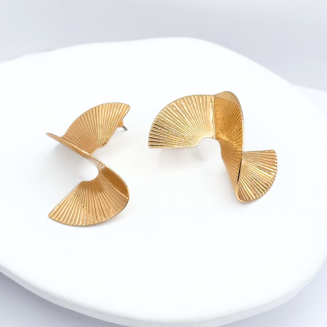 Aros De Fiesta Espiral Retro - Gold