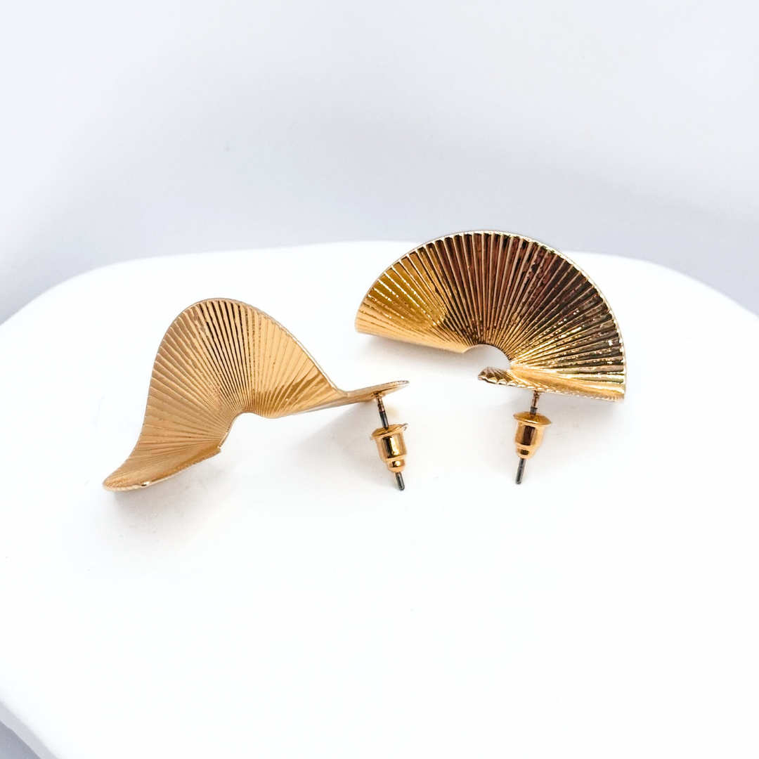 Aros De Fiesta Espiral Retro - Gold