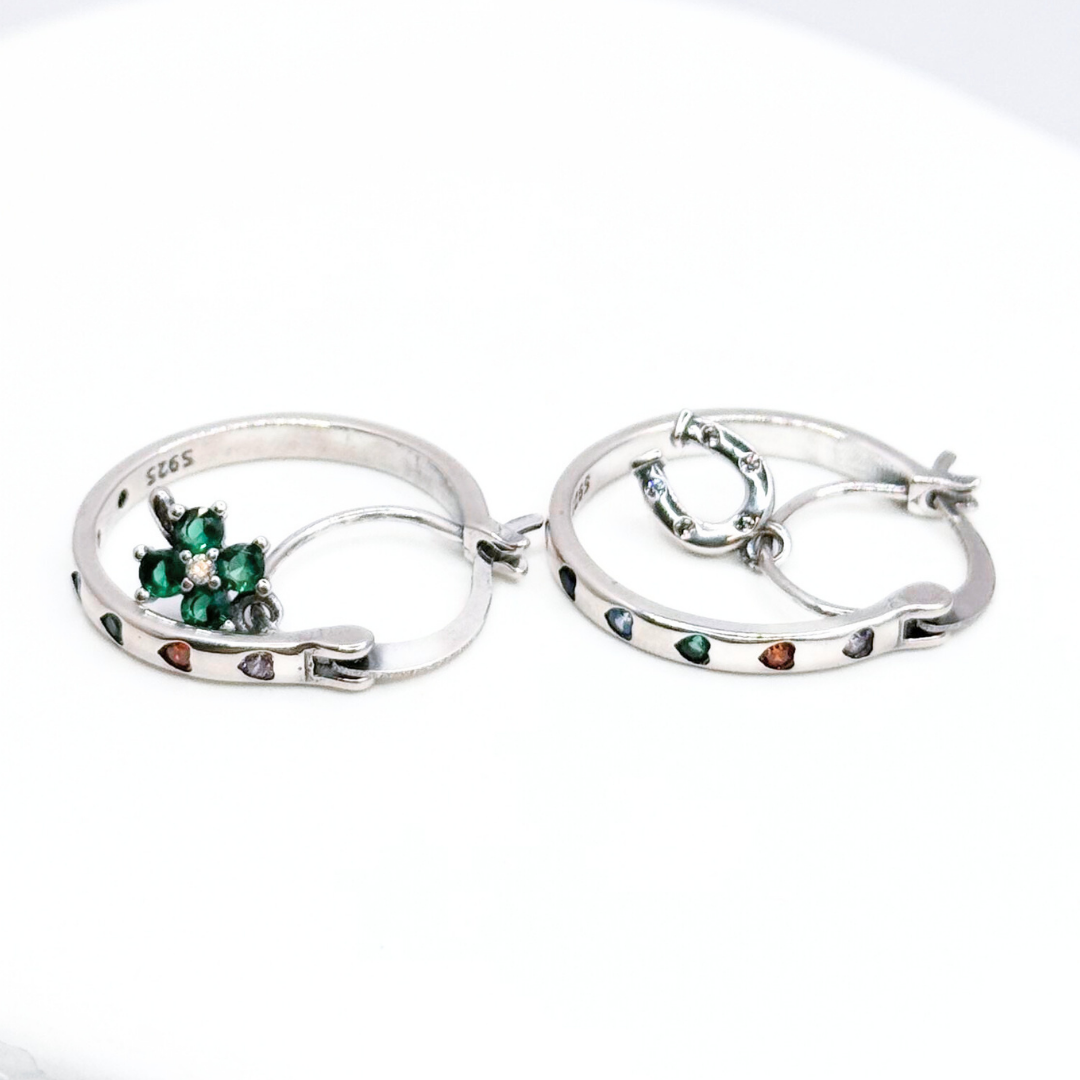 Argollas Lucky Charm - Silver