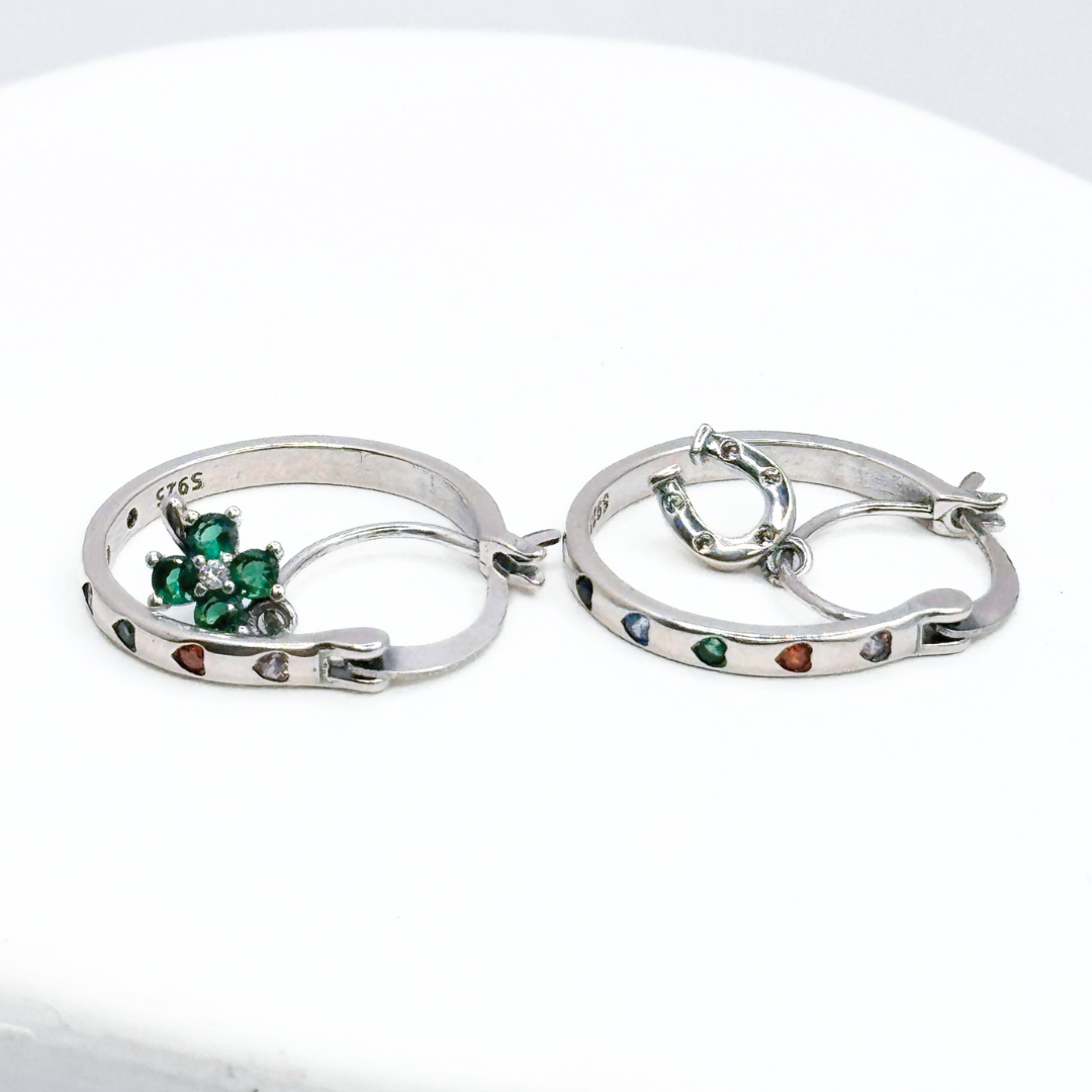 Argollas Lucky Charm - Silver