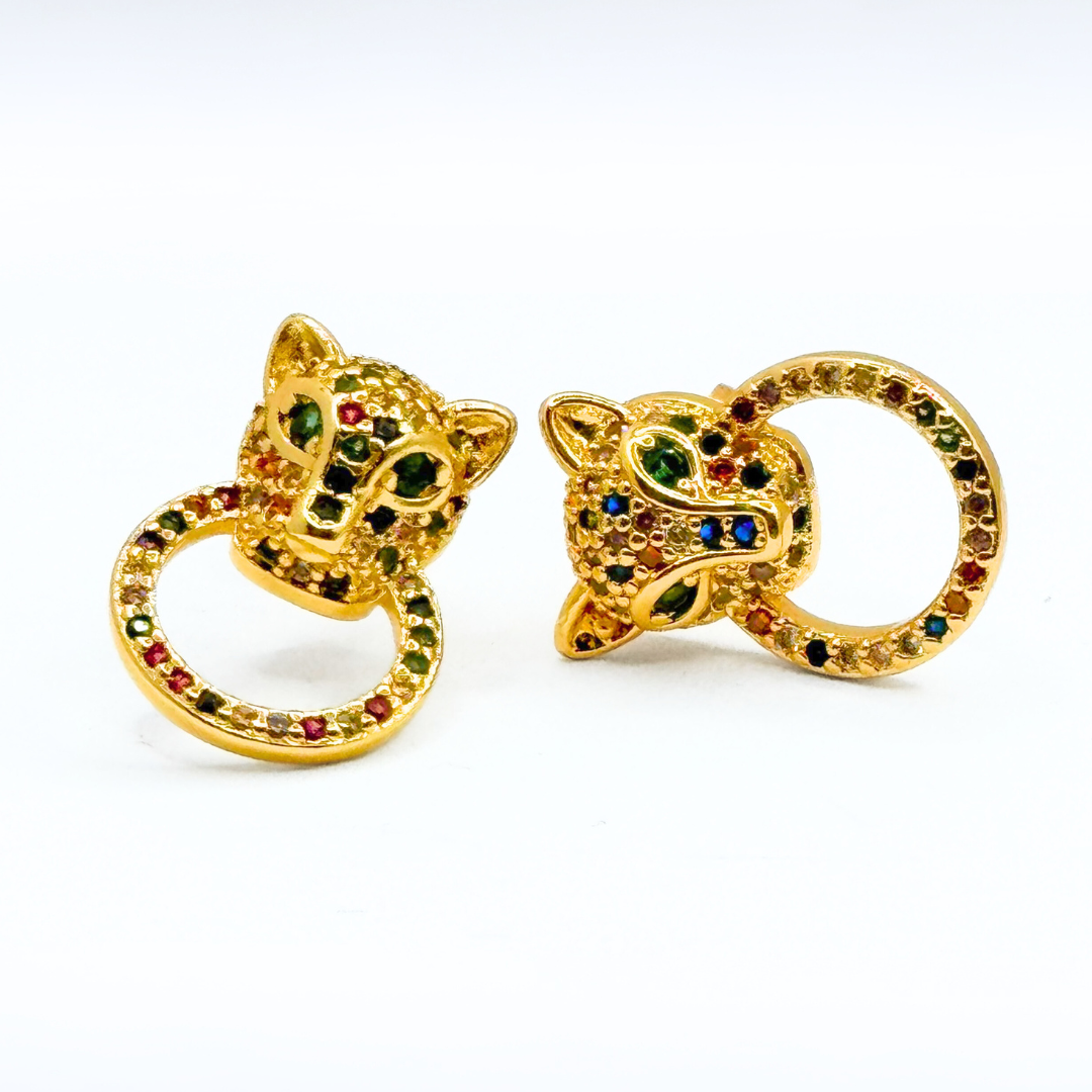 Aros Leopardo Rainbow - Gold