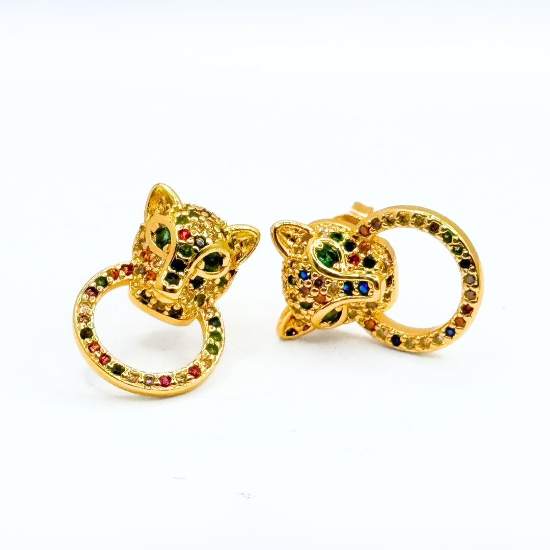 Aros Leopardo Rainbow - Gold