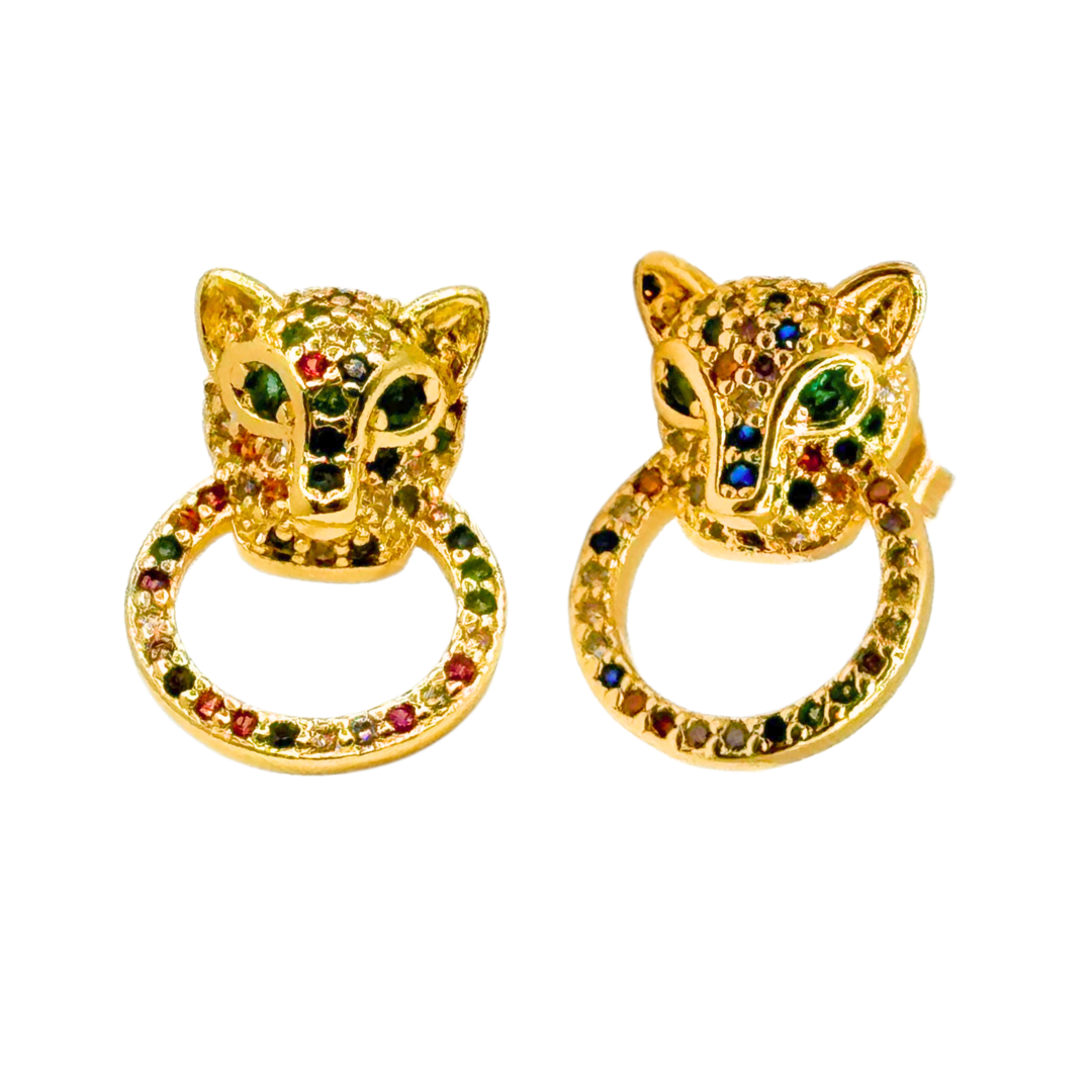 Aros Leopardo Rainbow - Gold