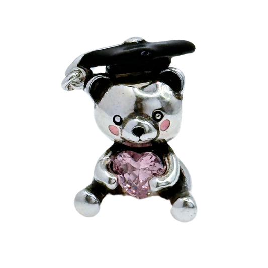 Charm Oso Graduado - Silver