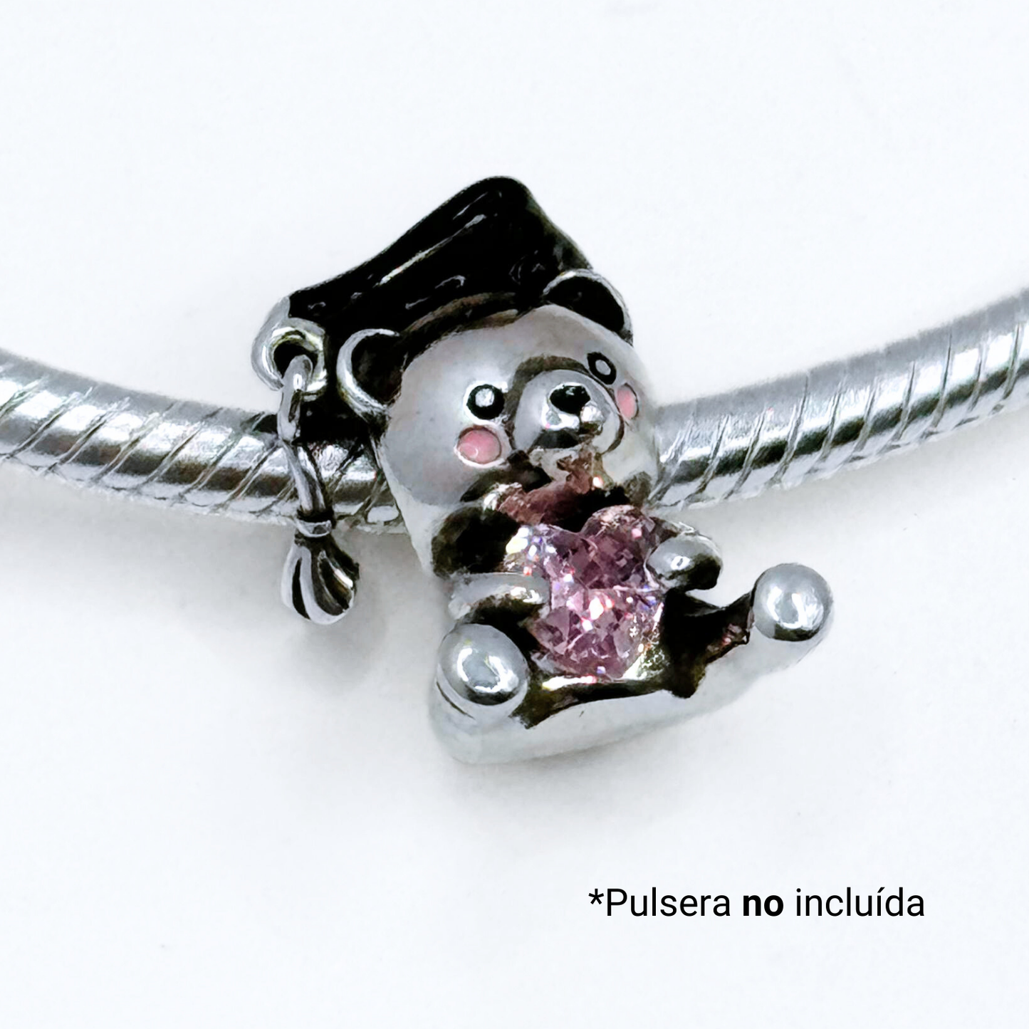 Charm Oso Graduado - Silver