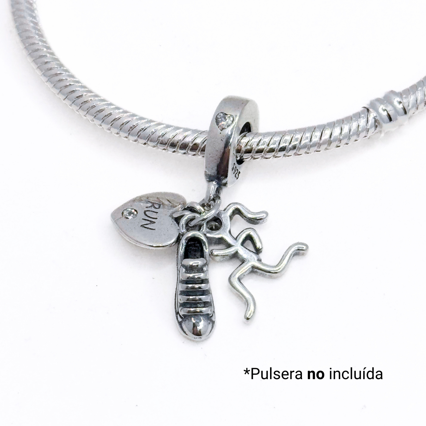 Charm "I Love Run" - Silver