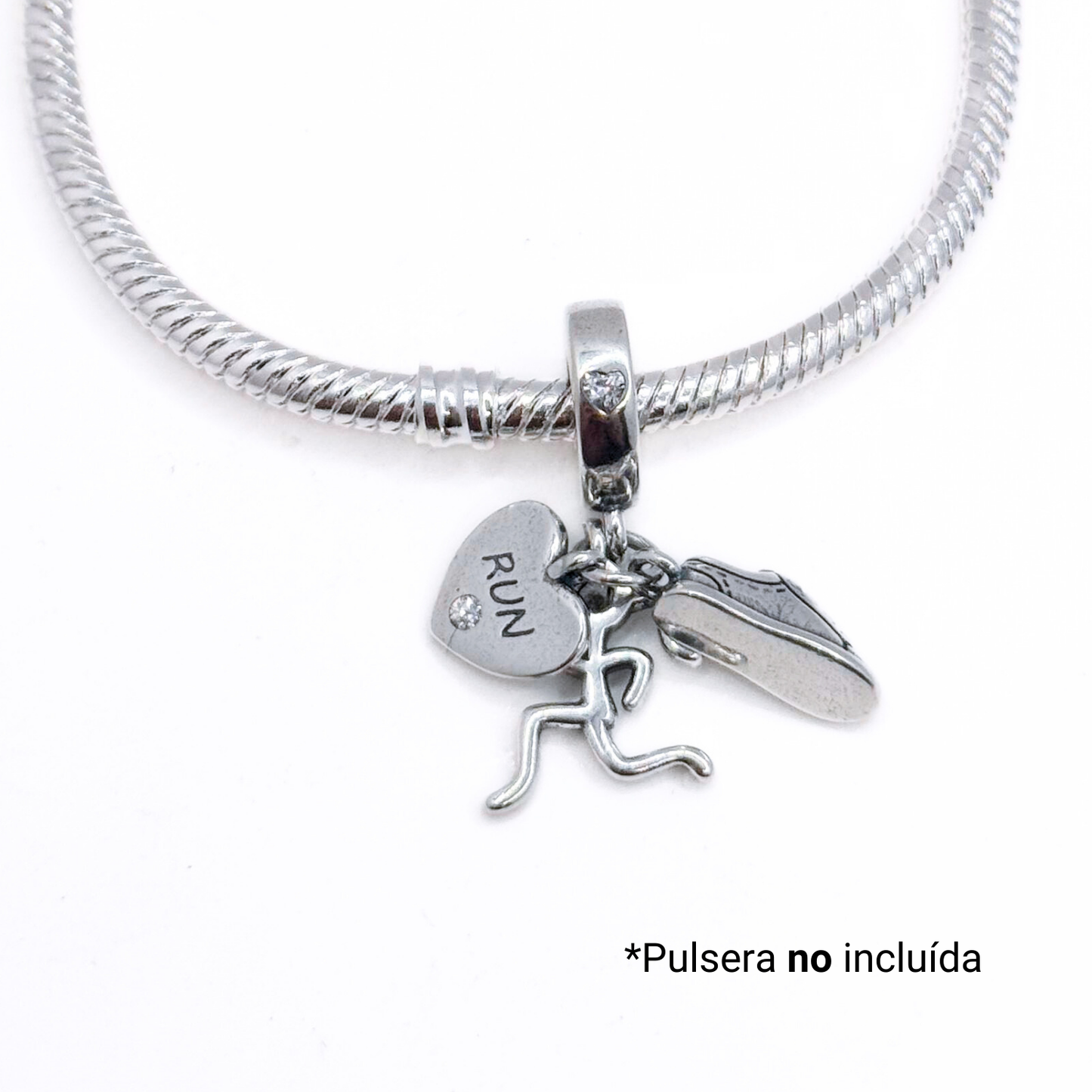 Charm "I Love Run" - Silver