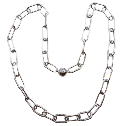 Collar Cadena Gruesa 3 Charms - Silver