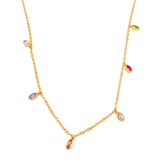 Collar Gotitas Coloridas - Gold