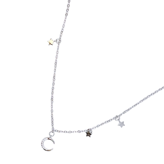 Collar Luna y Estrellas - Silver