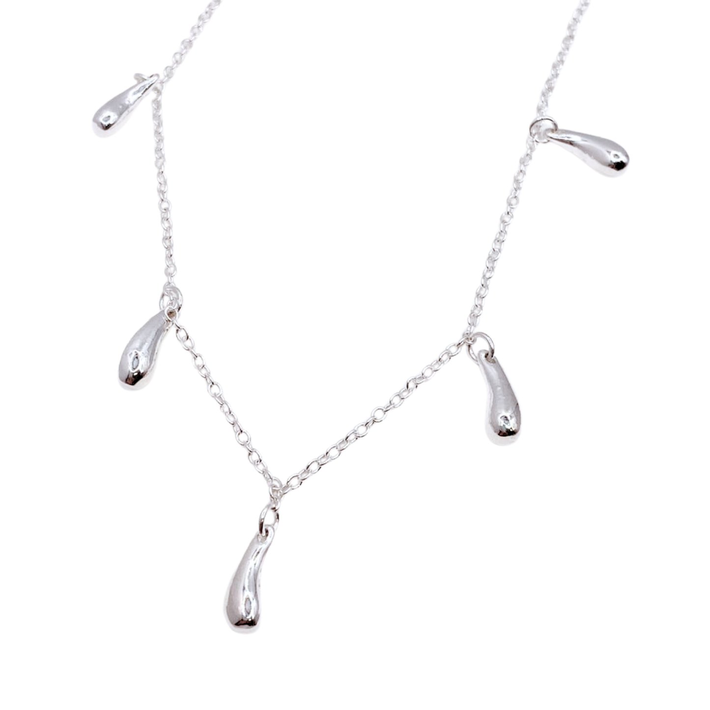 Collar Gotitas Colgantes - Silver