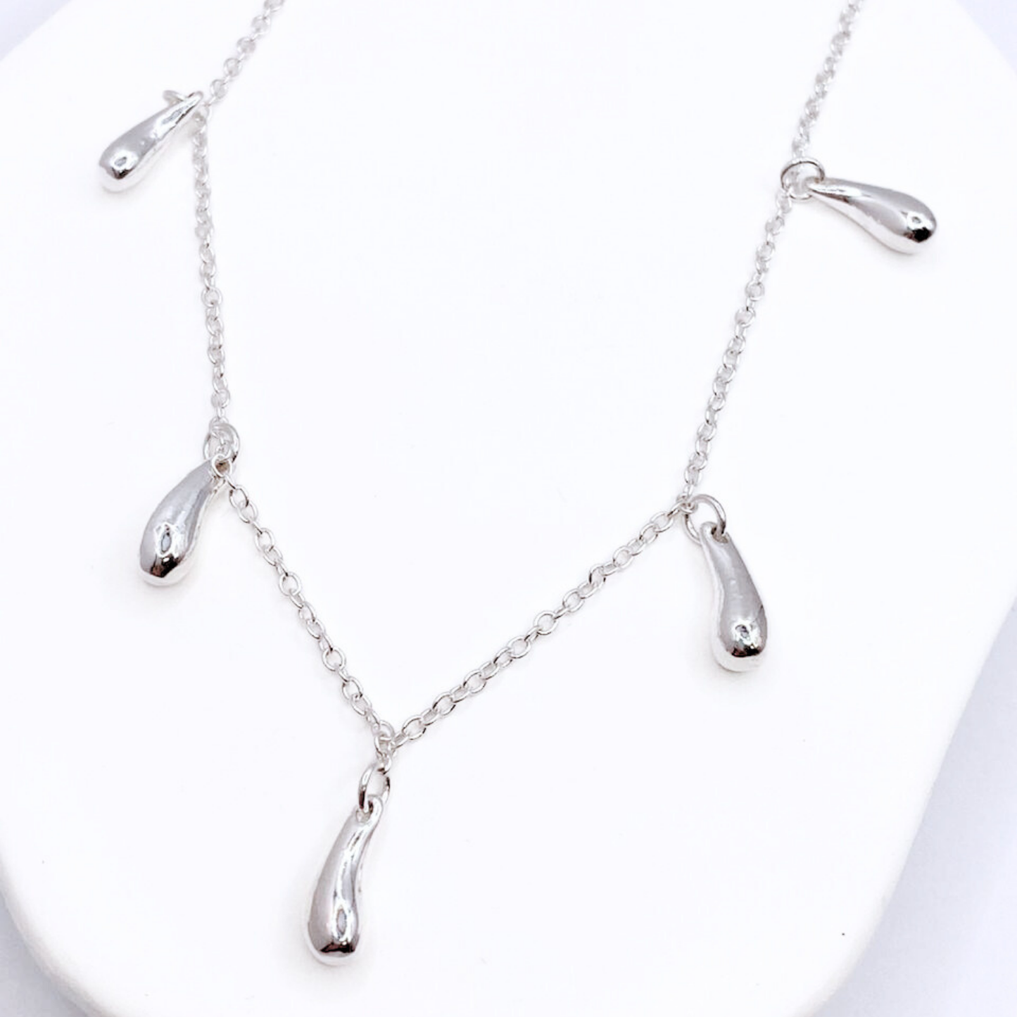 Collar Gotitas Colgantes - Silver