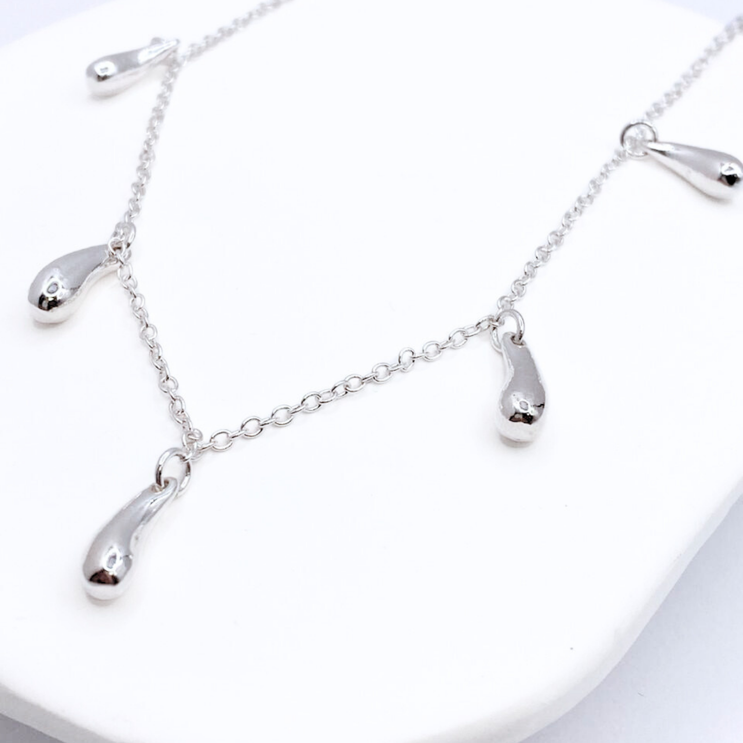 Collar Gotitas Colgantes - Silver
