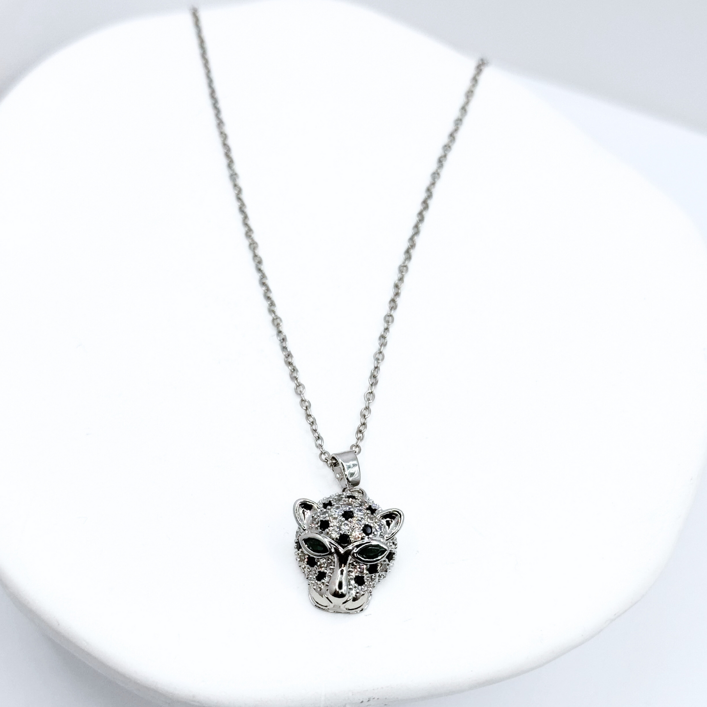 Collar Cabeza de Leopardo - Silver