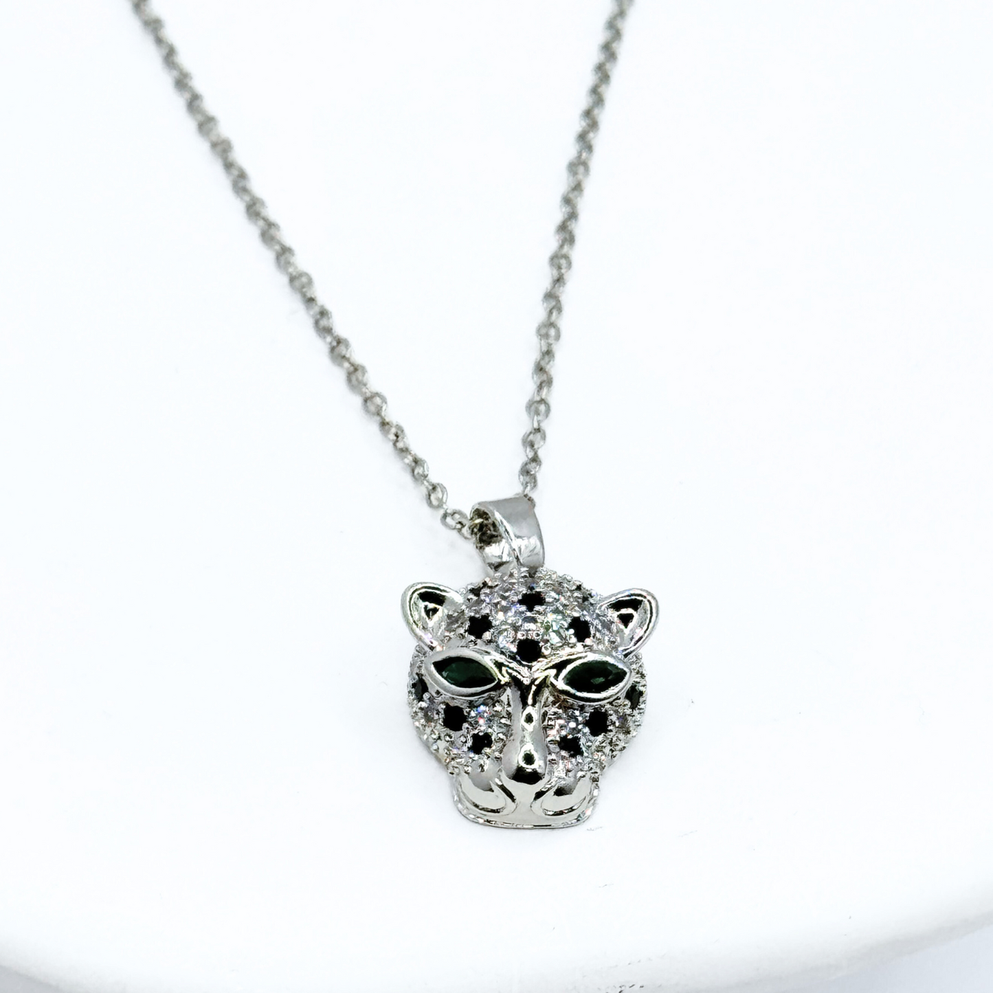 Collar Cabeza de Leopardo - Silver