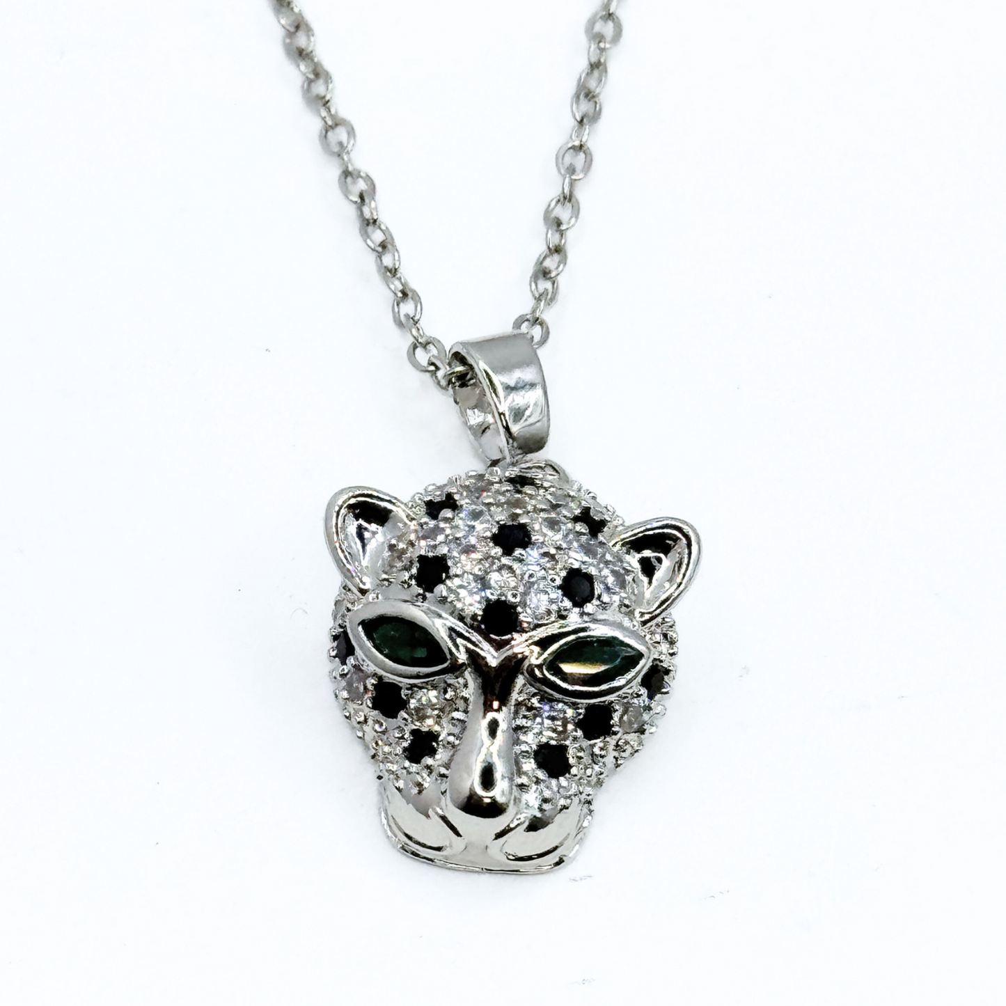 Collar Cabeza de Leopardo - Silver