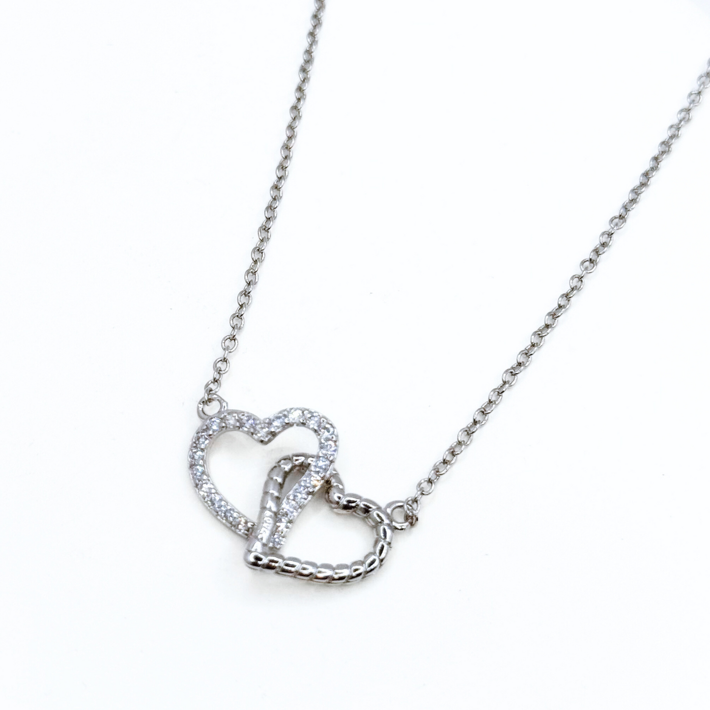 Collar Corazones Entrelazados - Silver