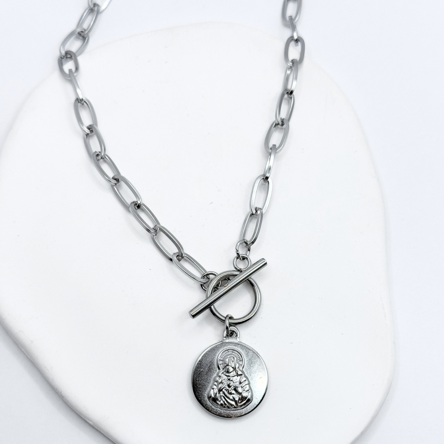 Collar Sagrado Corazón de Jesús - Silver