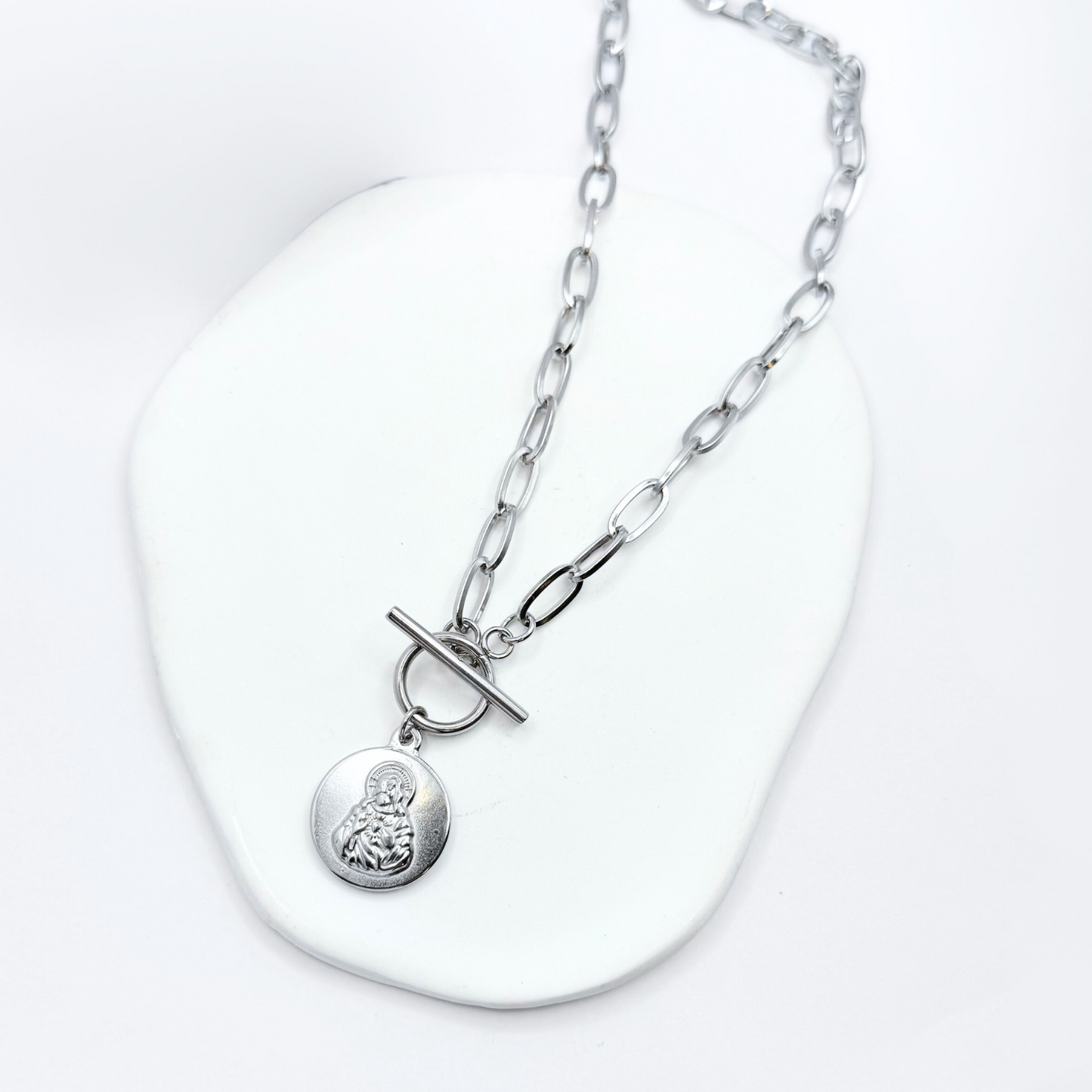 Collar Sagrado Corazón de Jesús - Silver