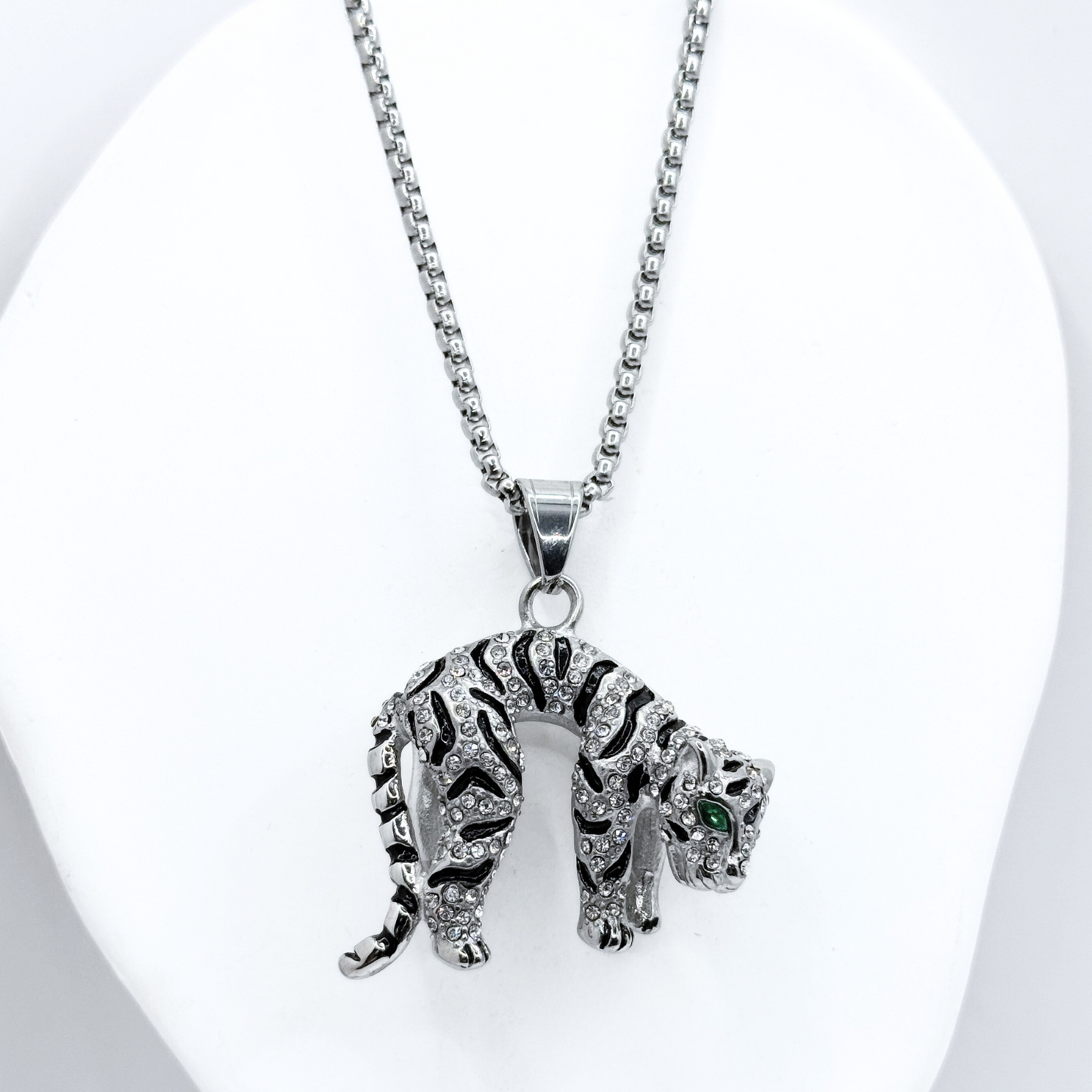 Collar Tigre Blanco - Silver