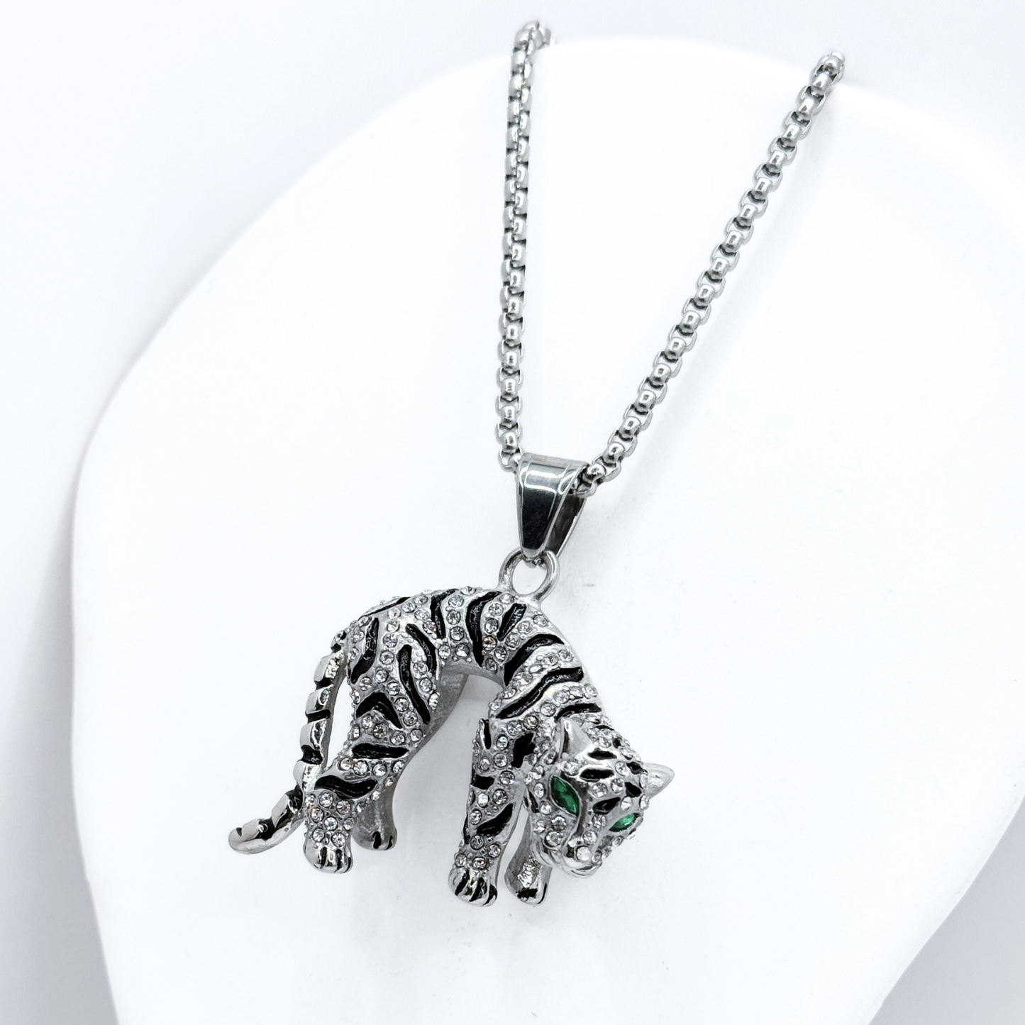 Collar Tigre Blanco - Silver