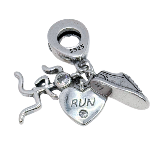 Charm "I Love Run" - Silver