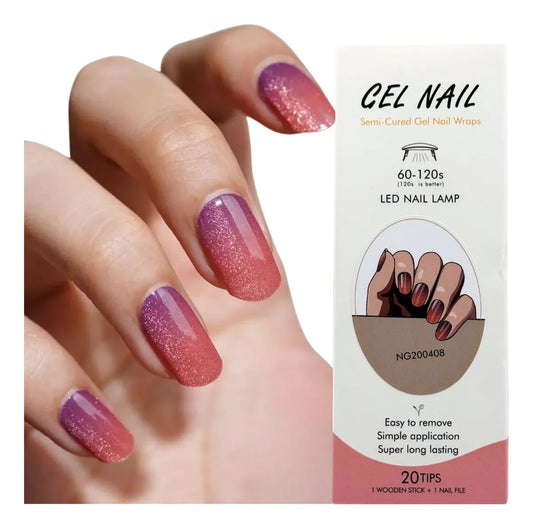 Uñas Gel Semi Curado Manicure - Degradé Sunset