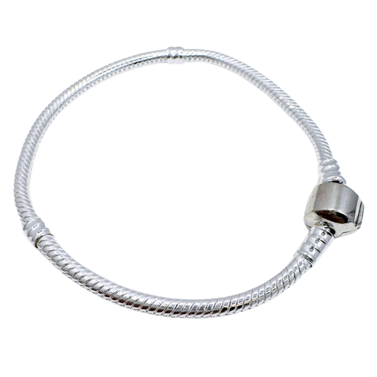 Pulsera Charms Barril Liso - Silver