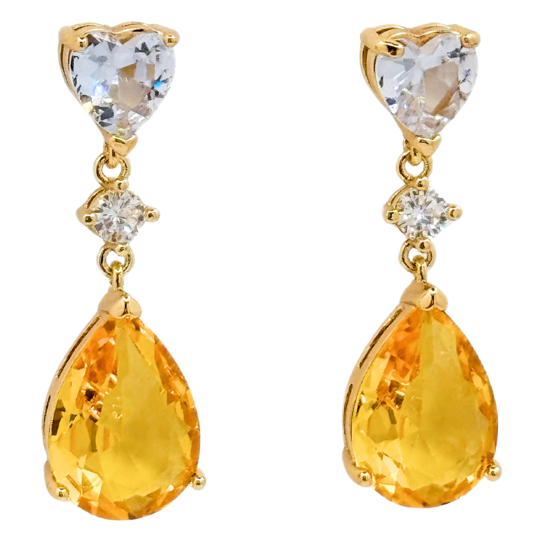 Aros Fiesta Corazón y Gota - Gold