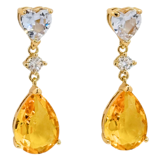 Aros Fiesta Corazón y Gota - Gold