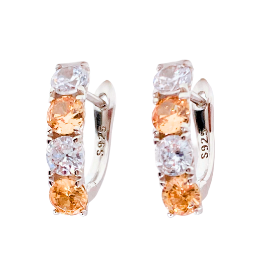 Argollas Bicolor - Silver