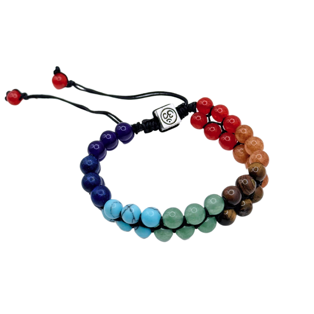 Pulsera Tejida 7 Chakras - Silver