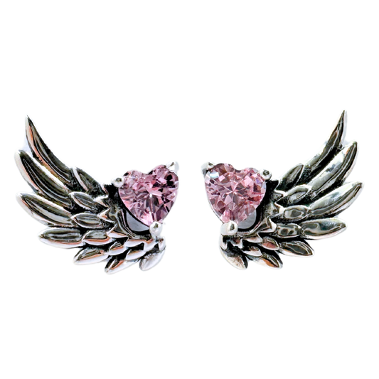 Aros Alas de Ángel Rosa - Silver