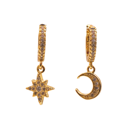 Argollas Luna y Estrella - Gold