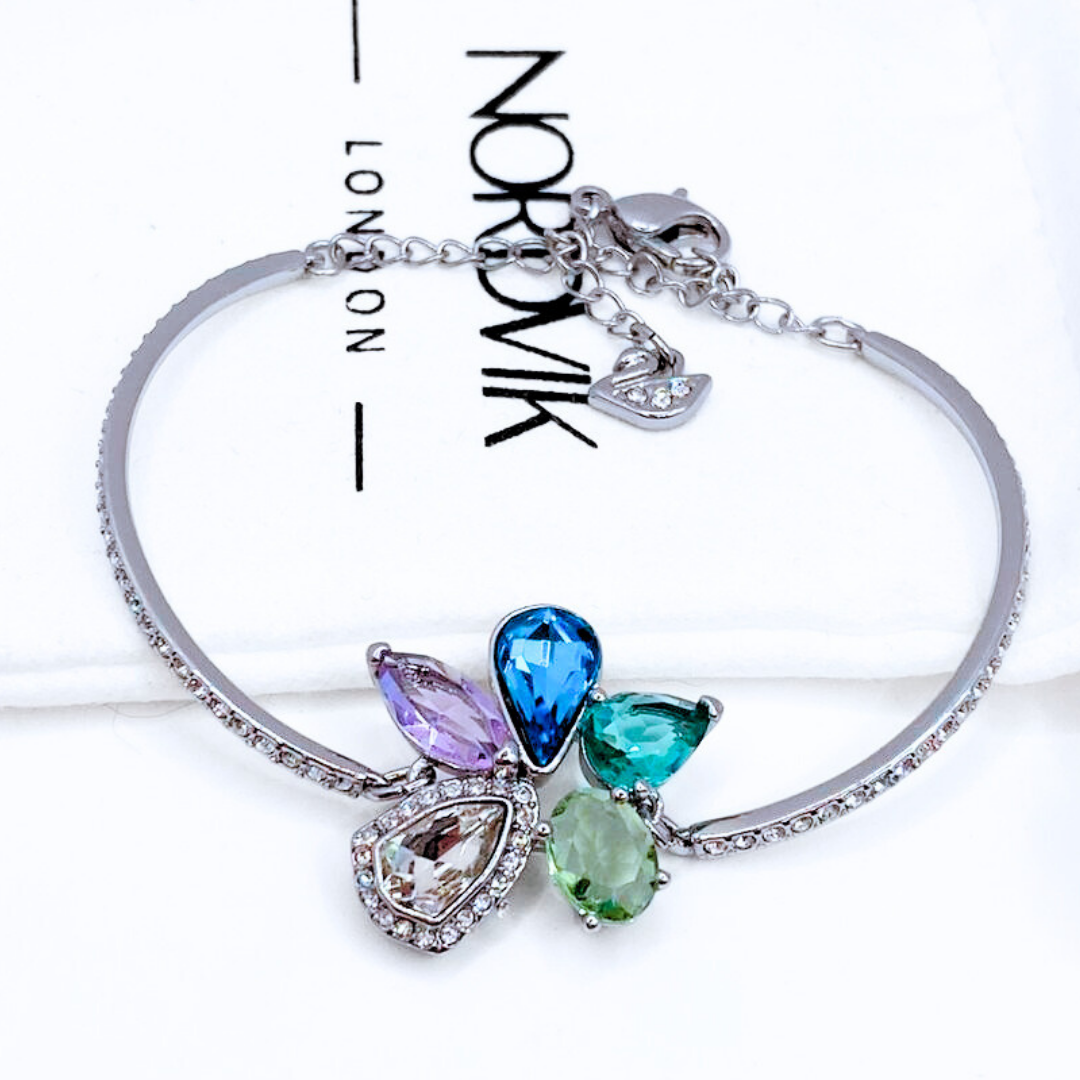 Pulsera Flor de Colores - Silver