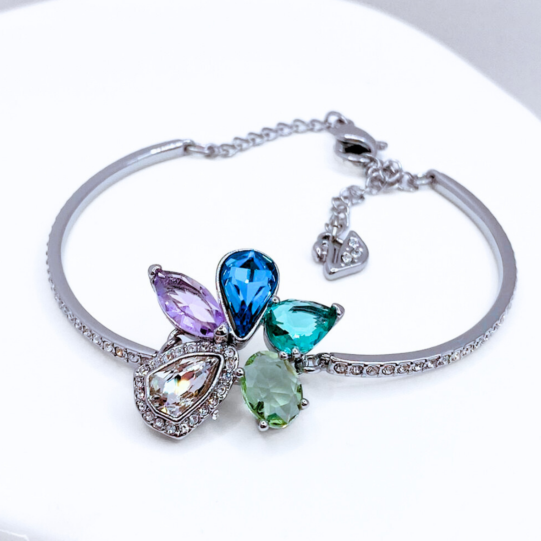 Pulsera Flor de Colores - Silver