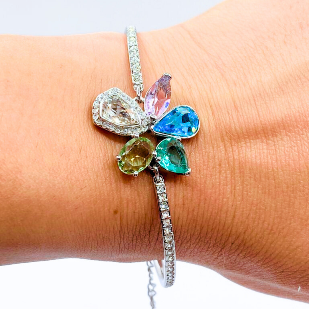 Pulsera Flor de Colores - Silver