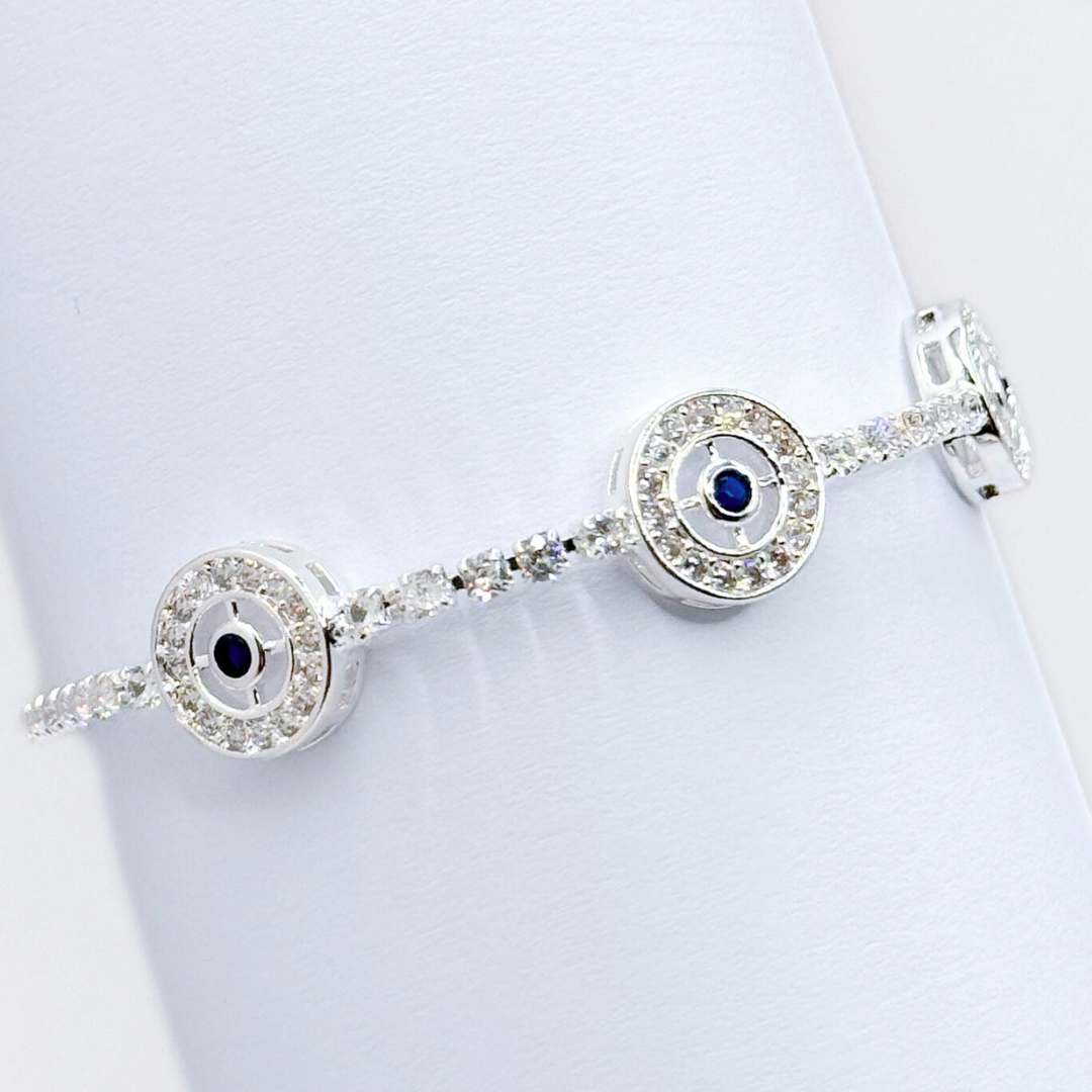 Pulsera Triple Ojo Turco - Silver