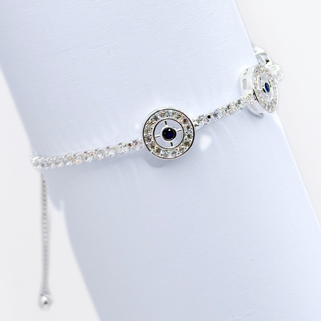 Pulsera Triple Ojo Turco - Silver
