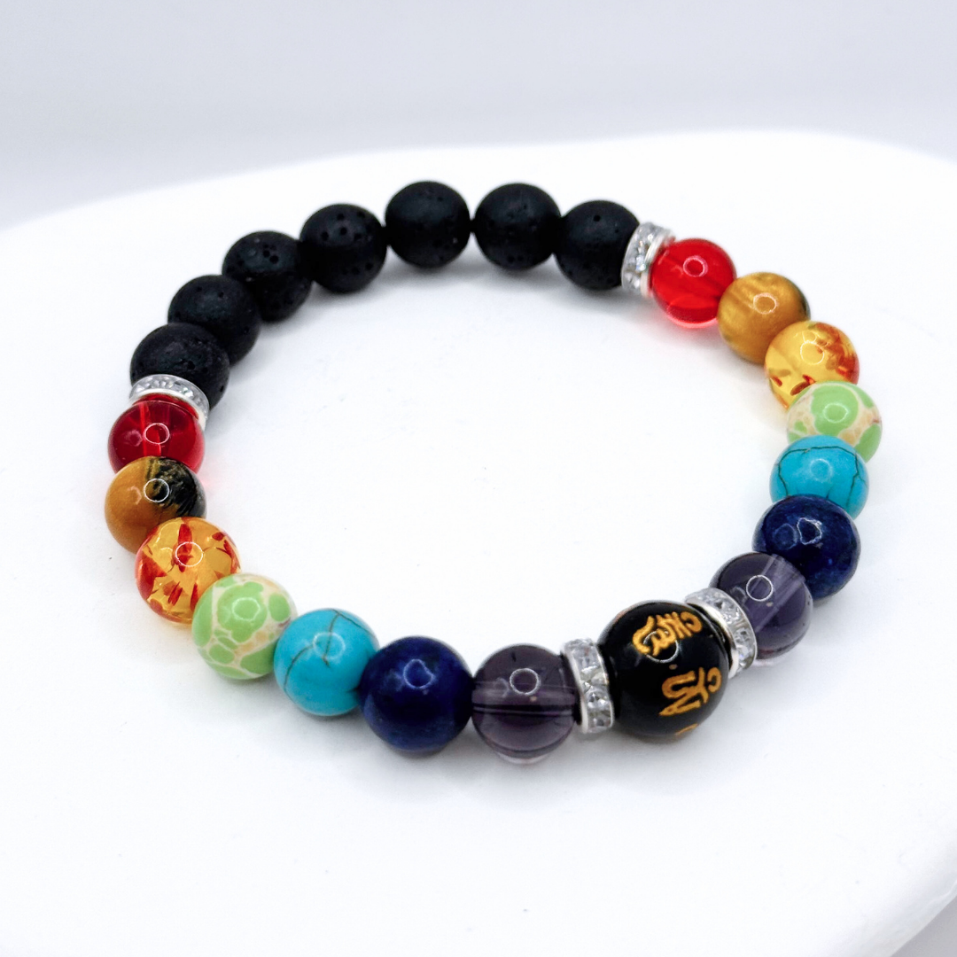 Pulsera Elástica 7 Chakras - Silver