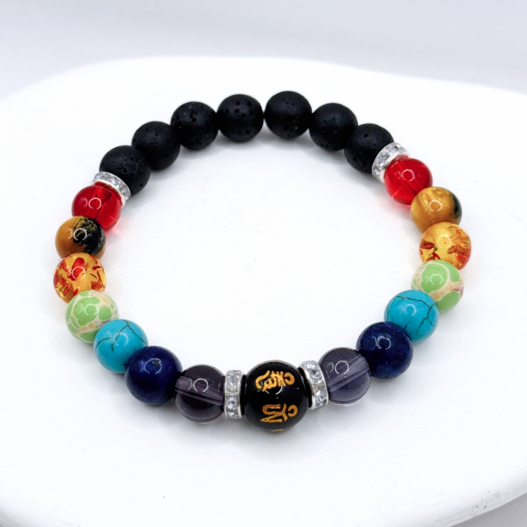 Pulsera Elástica 7 Chakras - Silver