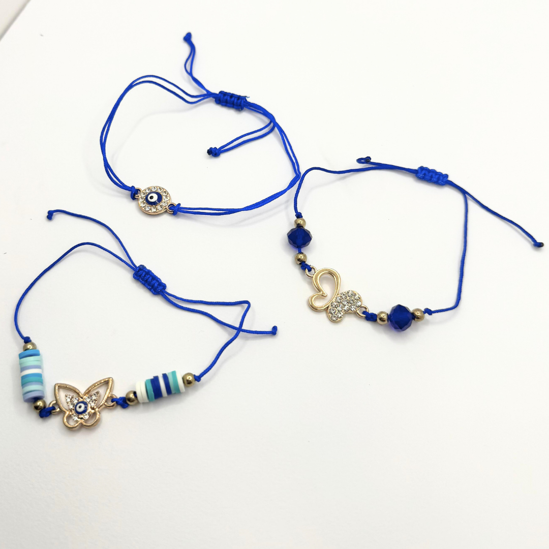 Set Pulseras Ojo Turco y Mariposas - Gold