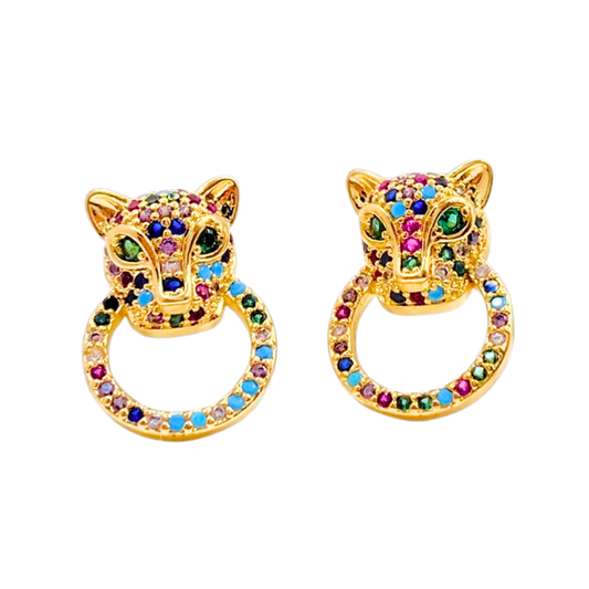 Aros Leopardo Rainbow - Gold