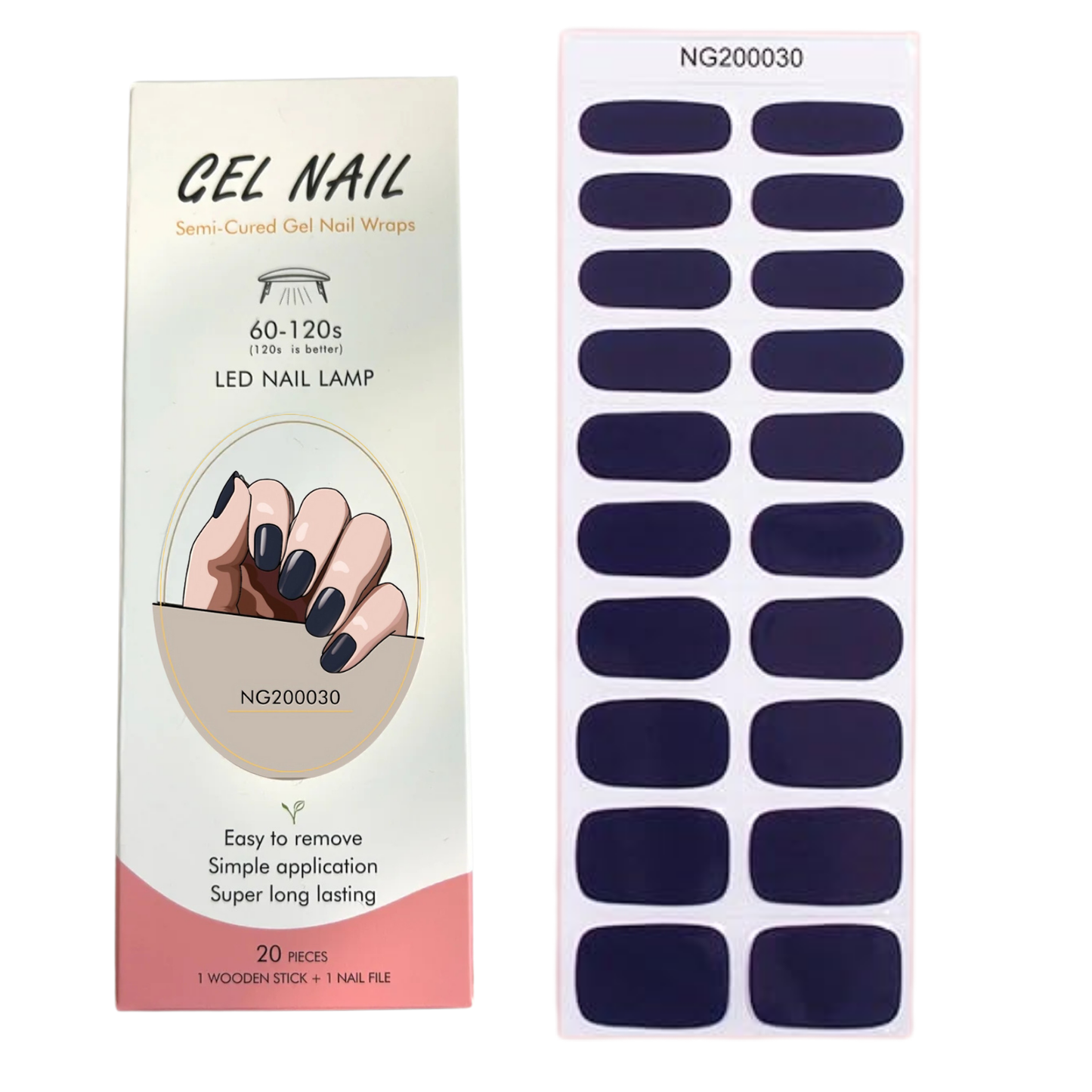Uñas Gel Semi Curado Manicure -Midnight Dark Blue