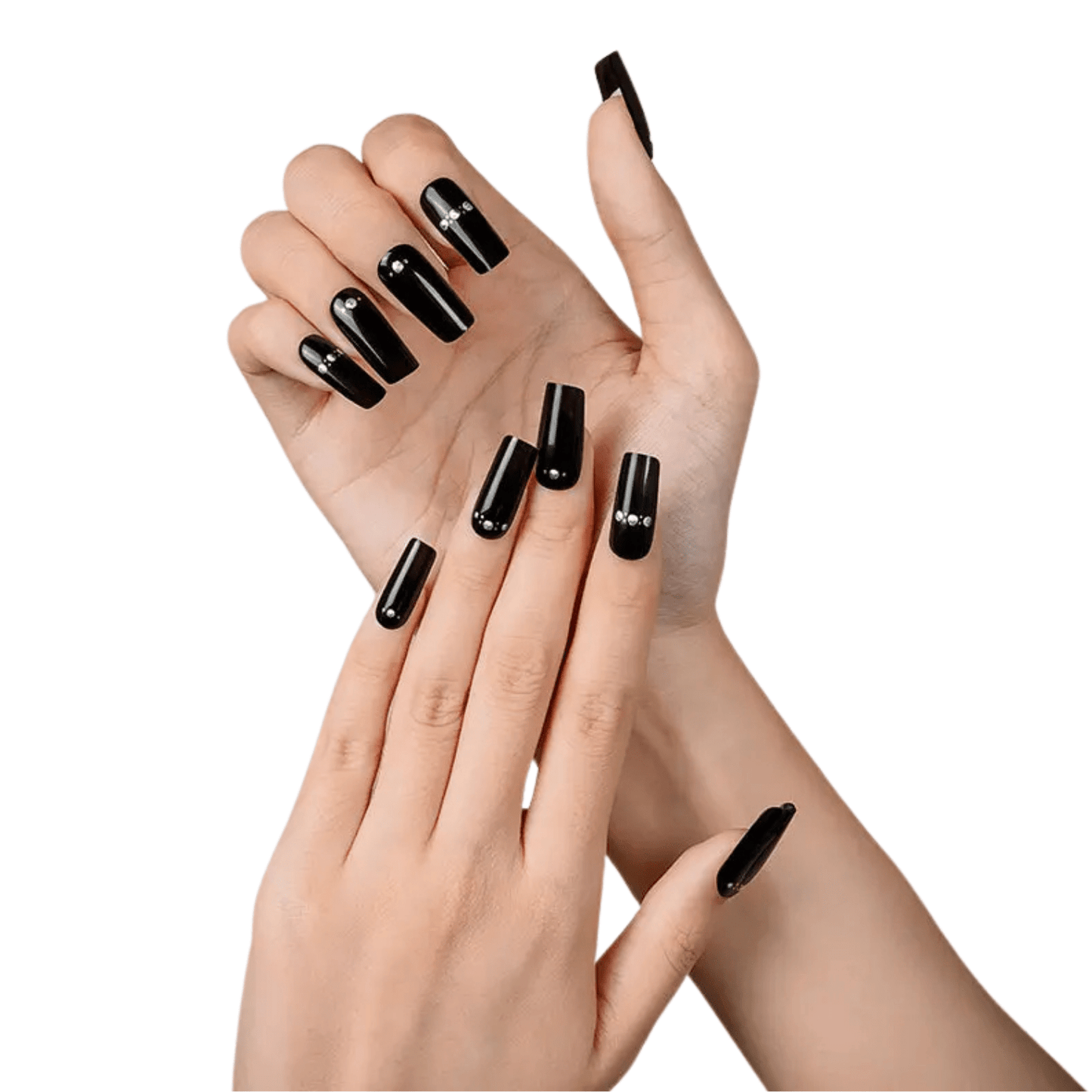 Uñas Gel Semi Curado Manicure - Negro Corona De Brillitos - Nordvik London