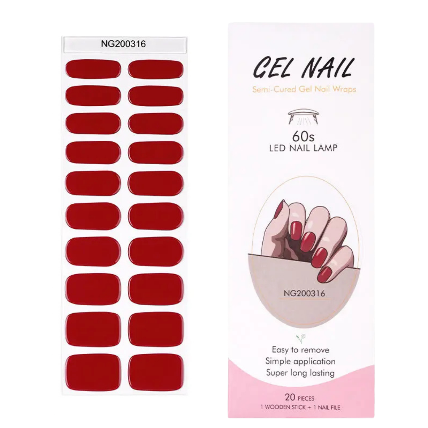 Uñas Gel Semi curado Manicure - Rojo Italiano