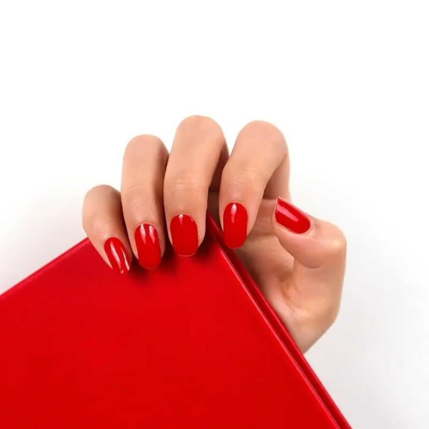 Uñas Gel Semi curado Manicure - Rojo Brillante Solido